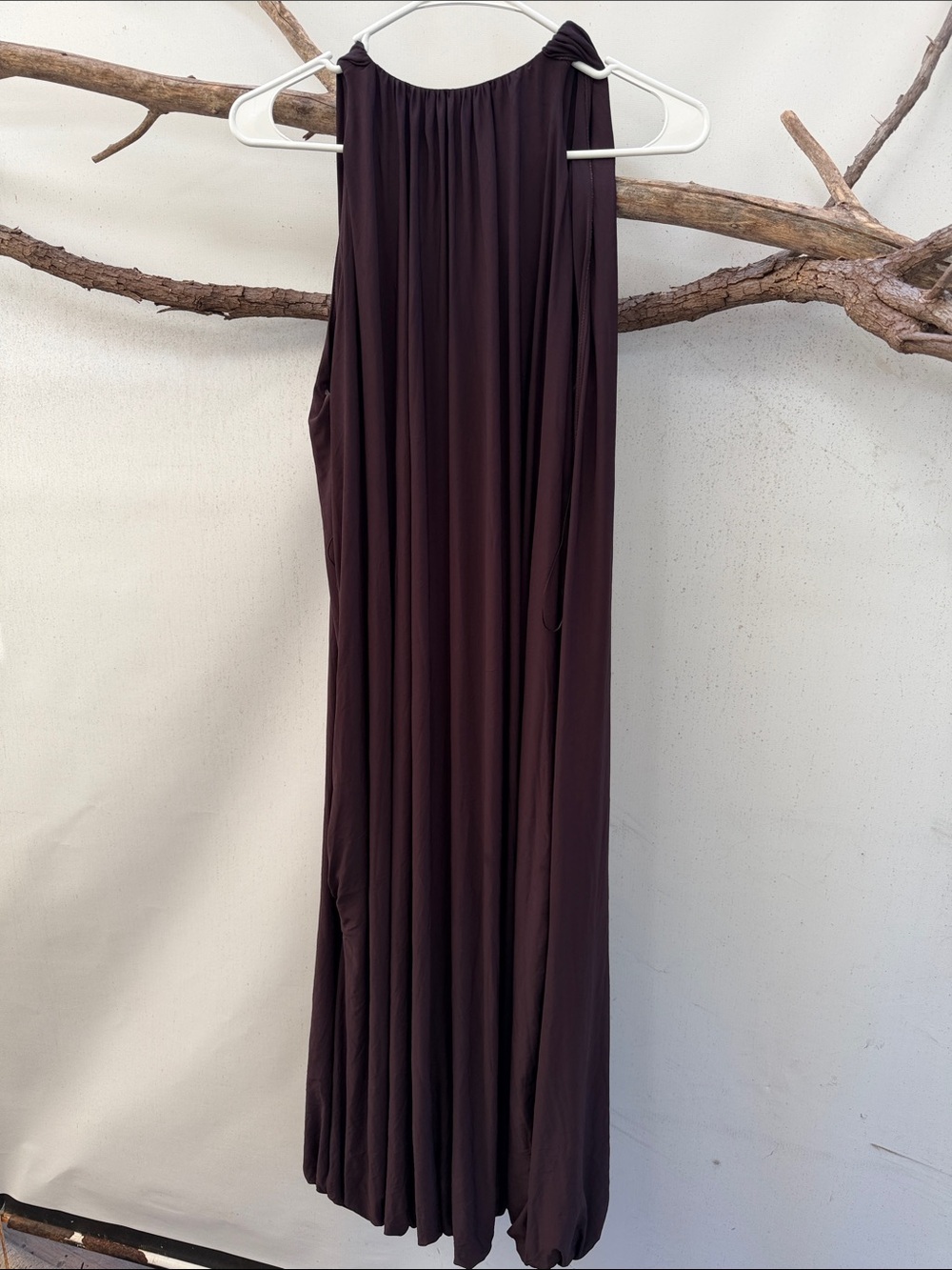 Zara Dark Brown Sleeveless Maxi Dress